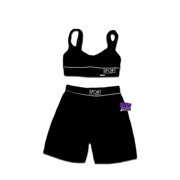 Vintage Dolce & Gabbana Black & White Vintage Sport shorts & sport bra - Picture 8 of 11